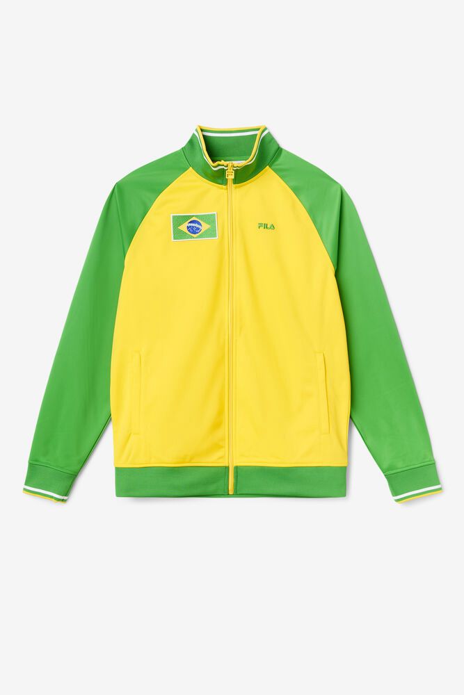 Fila Brazil Track Yellow Jacket Mens - NZ 20516-QJMD